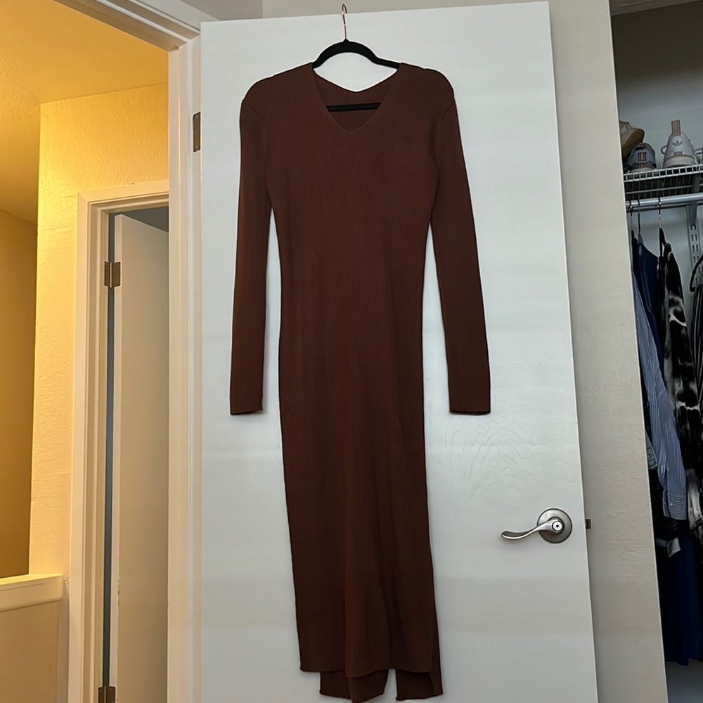 Side Slit Sweater Dress